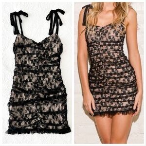 Lulu's Black Lace Mini Dress